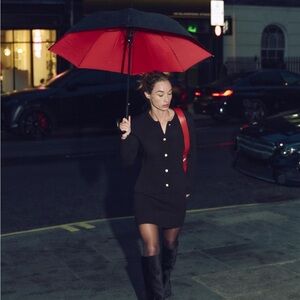 ZARA Black Knit Cardigan Gold Buttons Blazer Sweater XL Preppy Nautical Work